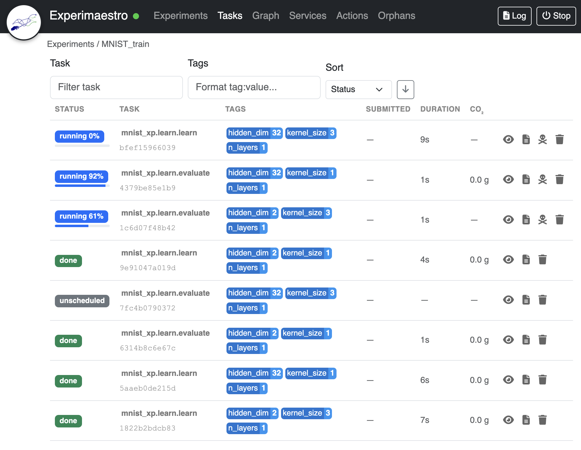 Experimaestro web UI